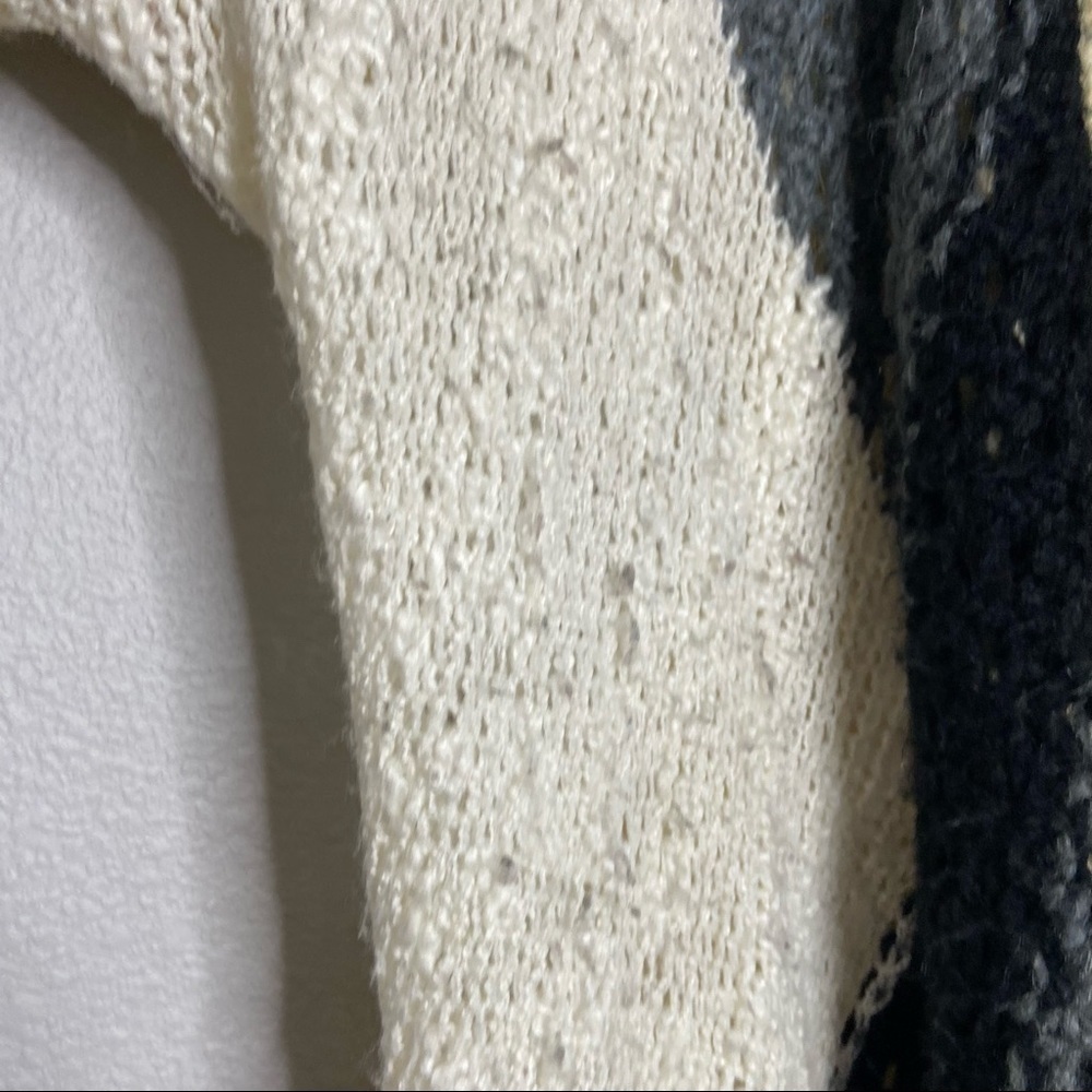 Charming Charlie Young Threads Duster Cardigan Sz L Black Beige Gray Knit - Picture 7 of 9